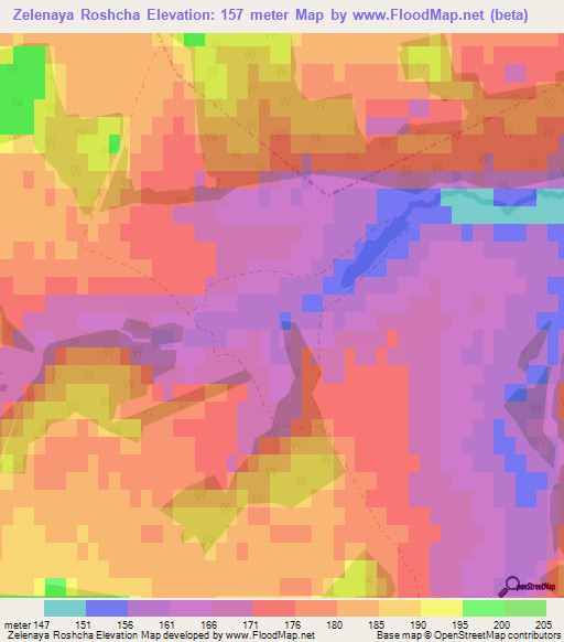 Zelenaya Roshcha,Russia Elevation Map