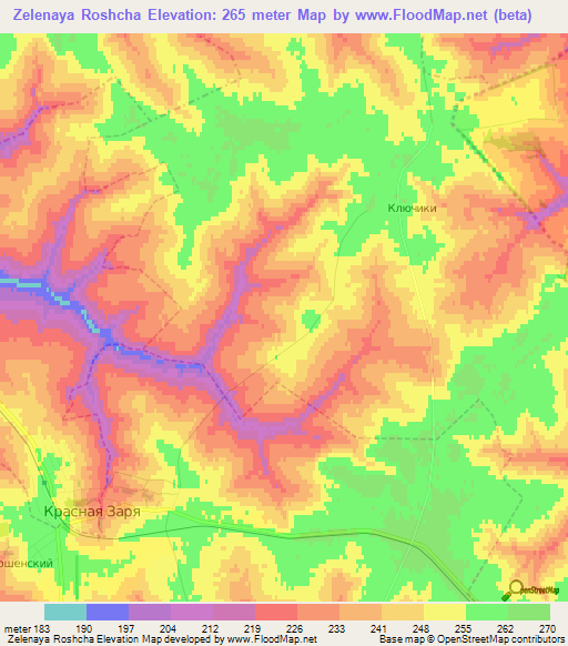 Zelenaya Roshcha,Russia Elevation Map