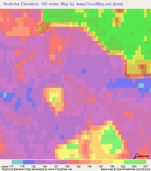 Roshcha,Russia Elevation Map