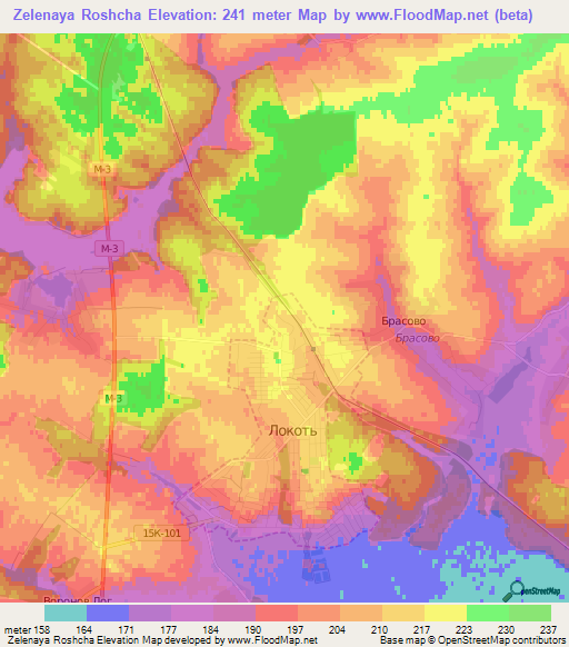 Zelenaya Roshcha,Russia Elevation Map