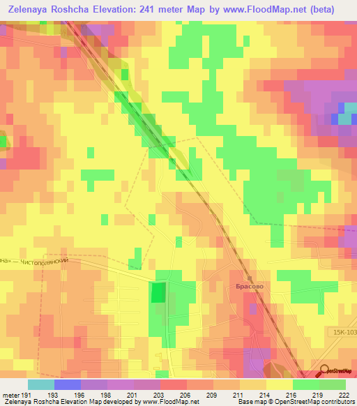 Zelenaya Roshcha,Russia Elevation Map