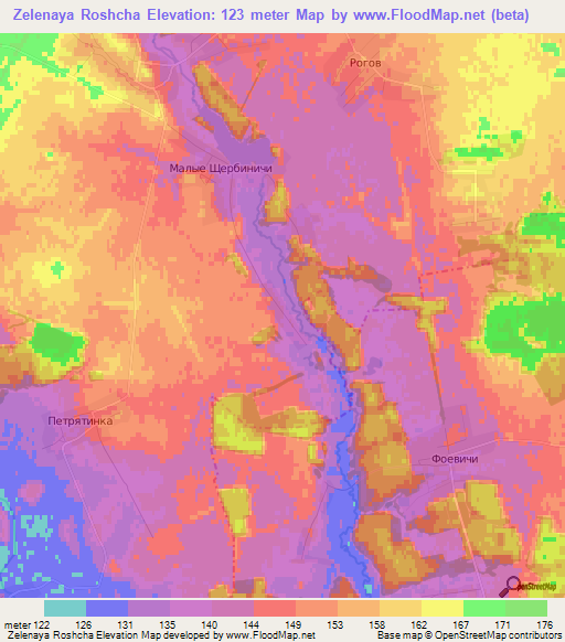 Zelenaya Roshcha,Russia Elevation Map