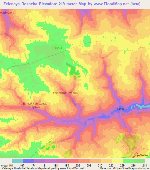 Zelenaya Roshcha,Russia Elevation Map