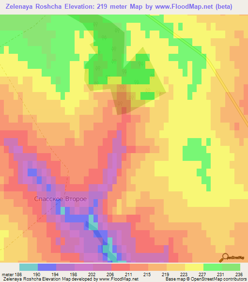 Zelenaya Roshcha,Russia Elevation Map