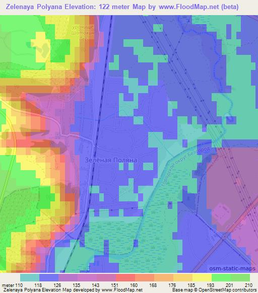 Zelenaya Polyana,Russia Elevation Map