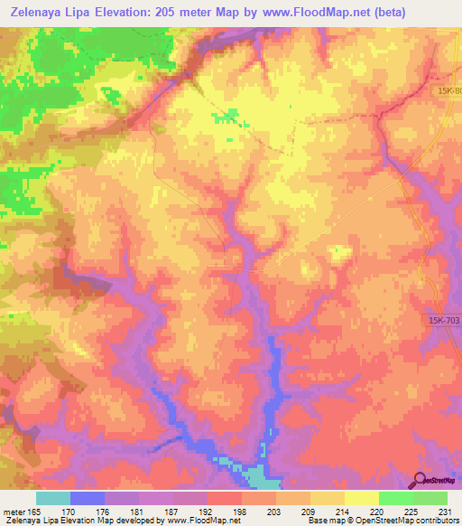 Zelenaya Lipa,Russia Elevation Map