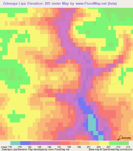 Zelenaya Lipa,Russia Elevation Map