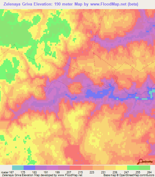 Zelenaya Griva,Russia Elevation Map