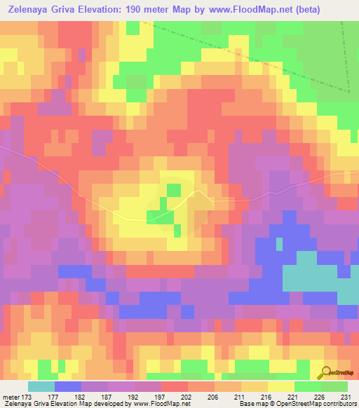 Zelenaya Griva,Russia Elevation Map