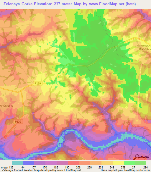 Zelenaya Gorka,Russia Elevation Map