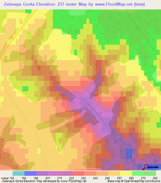 Zelenaya Gorka,Russia Elevation Map