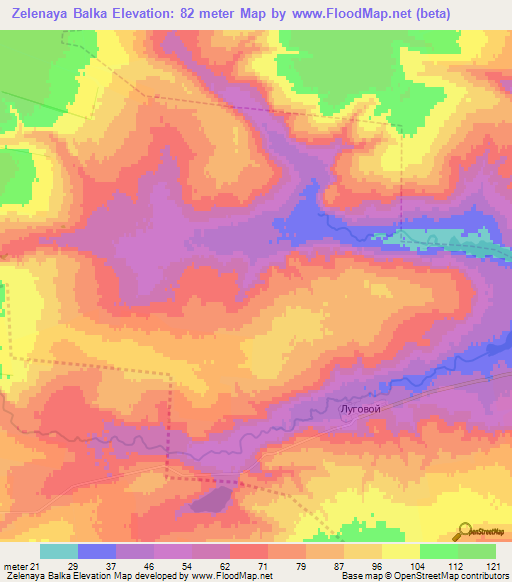 Zelenaya Balka,Russia Elevation Map