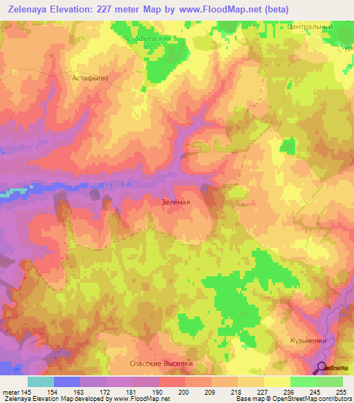 Zelenaya,Russia Elevation Map