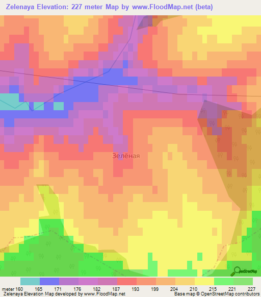 Zelenaya,Russia Elevation Map