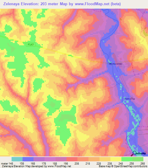 Zelenaya,Russia Elevation Map