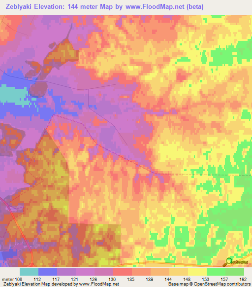 Zeblyaki,Russia Elevation Map