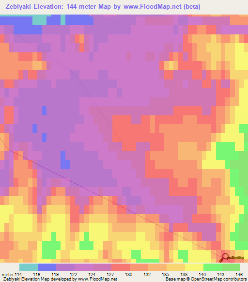 Zeblyaki,Russia Elevation Map