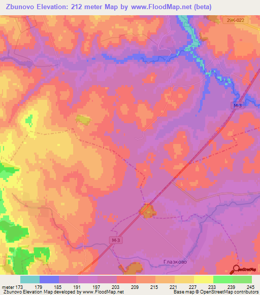 Zbunovo,Russia Elevation Map