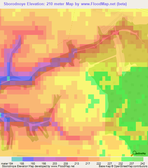 Sborodnoye,Russia Elevation Map