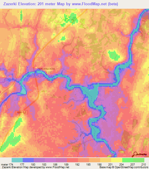 Zazerki,Russia Elevation Map