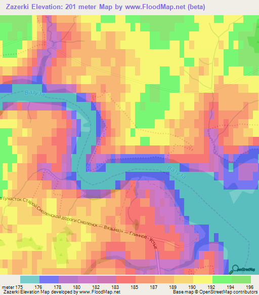 Zazerki,Russia Elevation Map