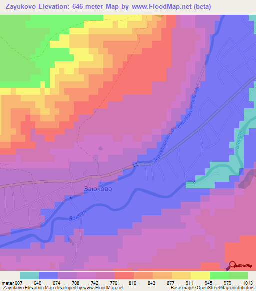 Zayukovo,Russia Elevation Map