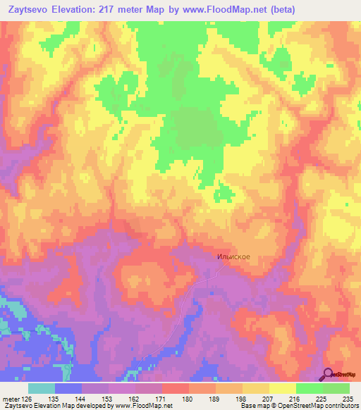 Zaytsevo,Russia Elevation Map