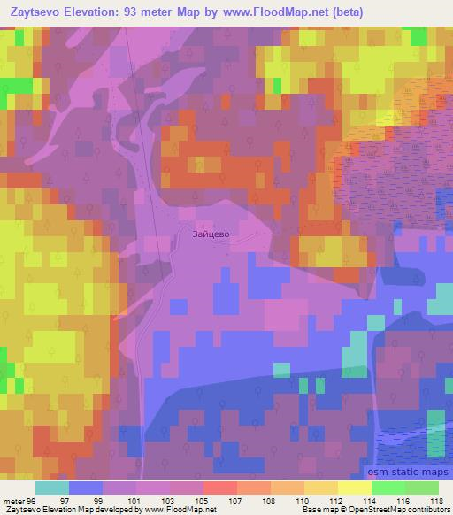 Zaytsevo,Russia Elevation Map