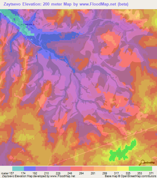 Zaytsevo,Russia Elevation Map