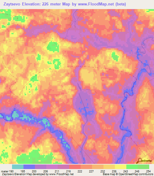 Zaytsevo,Russia Elevation Map