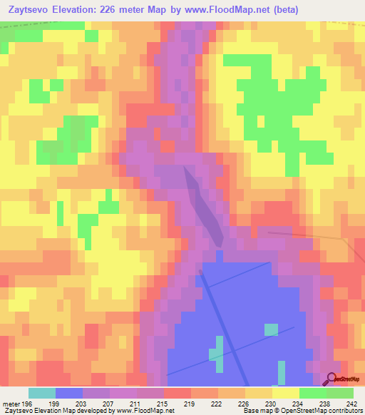 Zaytsevo,Russia Elevation Map