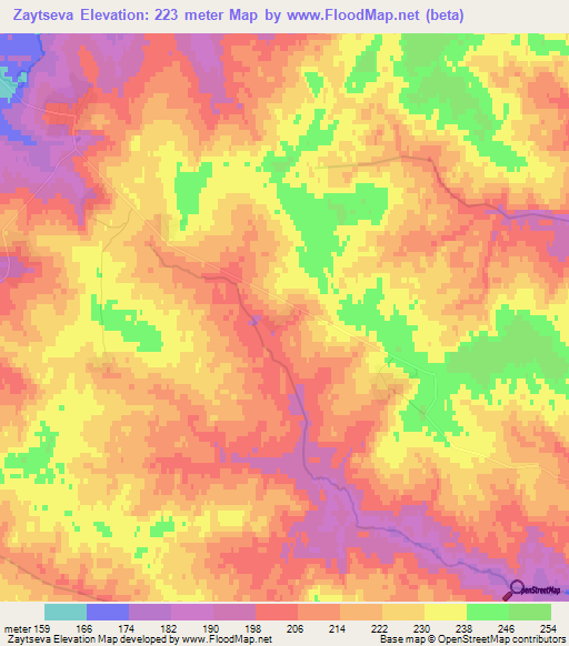 Zaytseva,Russia Elevation Map