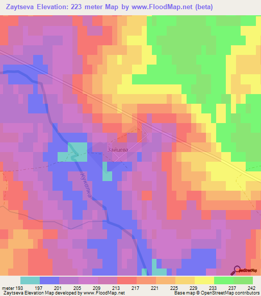 Zaytseva,Russia Elevation Map