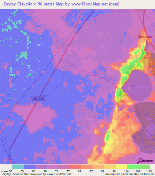 Zaytsy,Russia Elevation Map