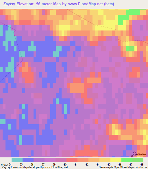 Zaytsy,Russia Elevation Map