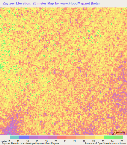 Zaytsev,Russia Elevation Map