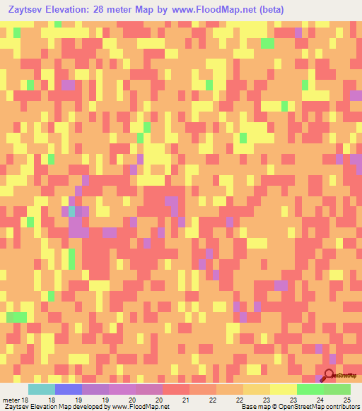 Zaytsev,Russia Elevation Map