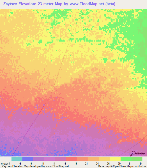 Zaytsev,Russia Elevation Map