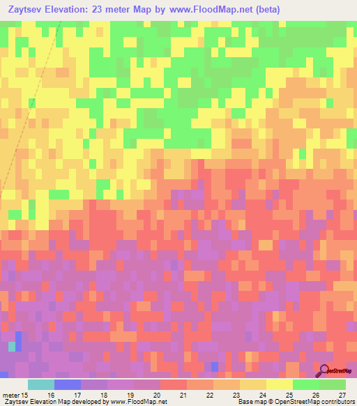 Zaytsev,Russia Elevation Map