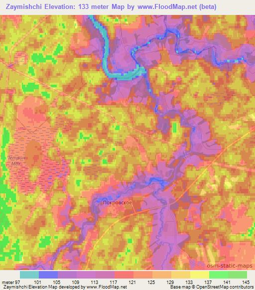 Zaymishchi,Russia Elevation Map