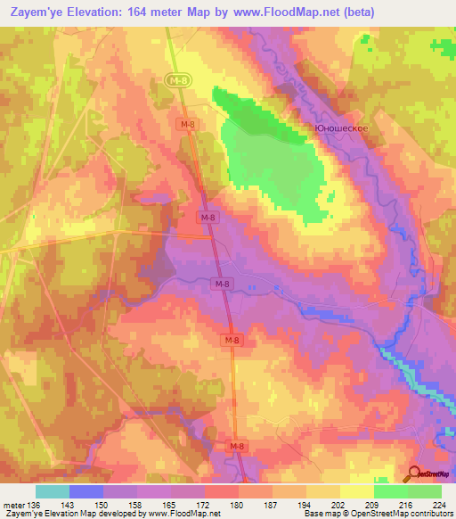 Zayem'ye,Russia Elevation Map