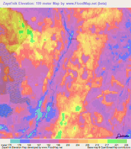 Zayel'nik,Russia Elevation Map