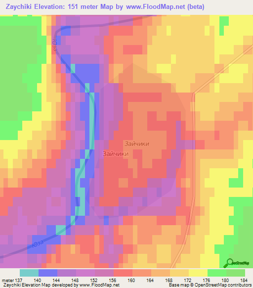 Zaychiki,Russia Elevation Map