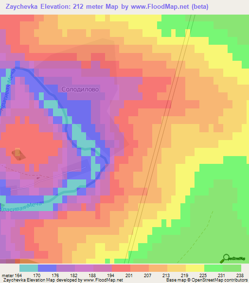 Zaychevka,Russia Elevation Map