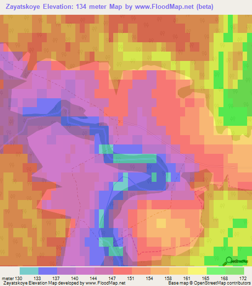 Zayatskoye,Russia Elevation Map