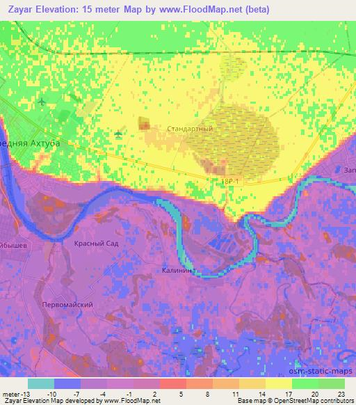 Zayar,Russia Elevation Map