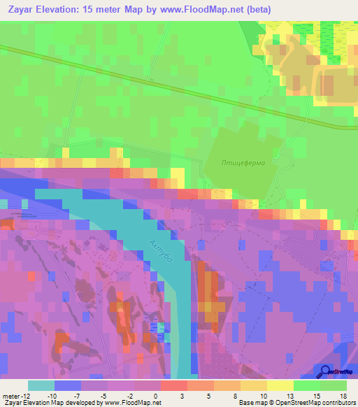 Zayar,Russia Elevation Map