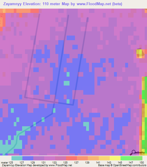 Zayamnyy,Russia Elevation Map