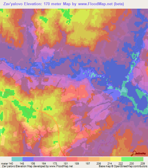 Zav'yalovo,Russia Elevation Map