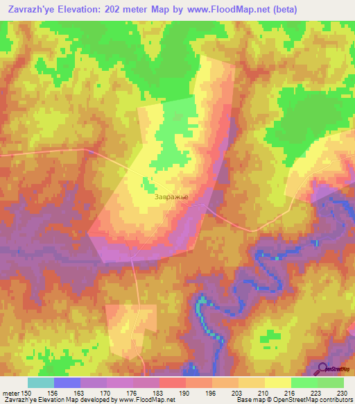 Zavrazh'ye,Russia Elevation Map